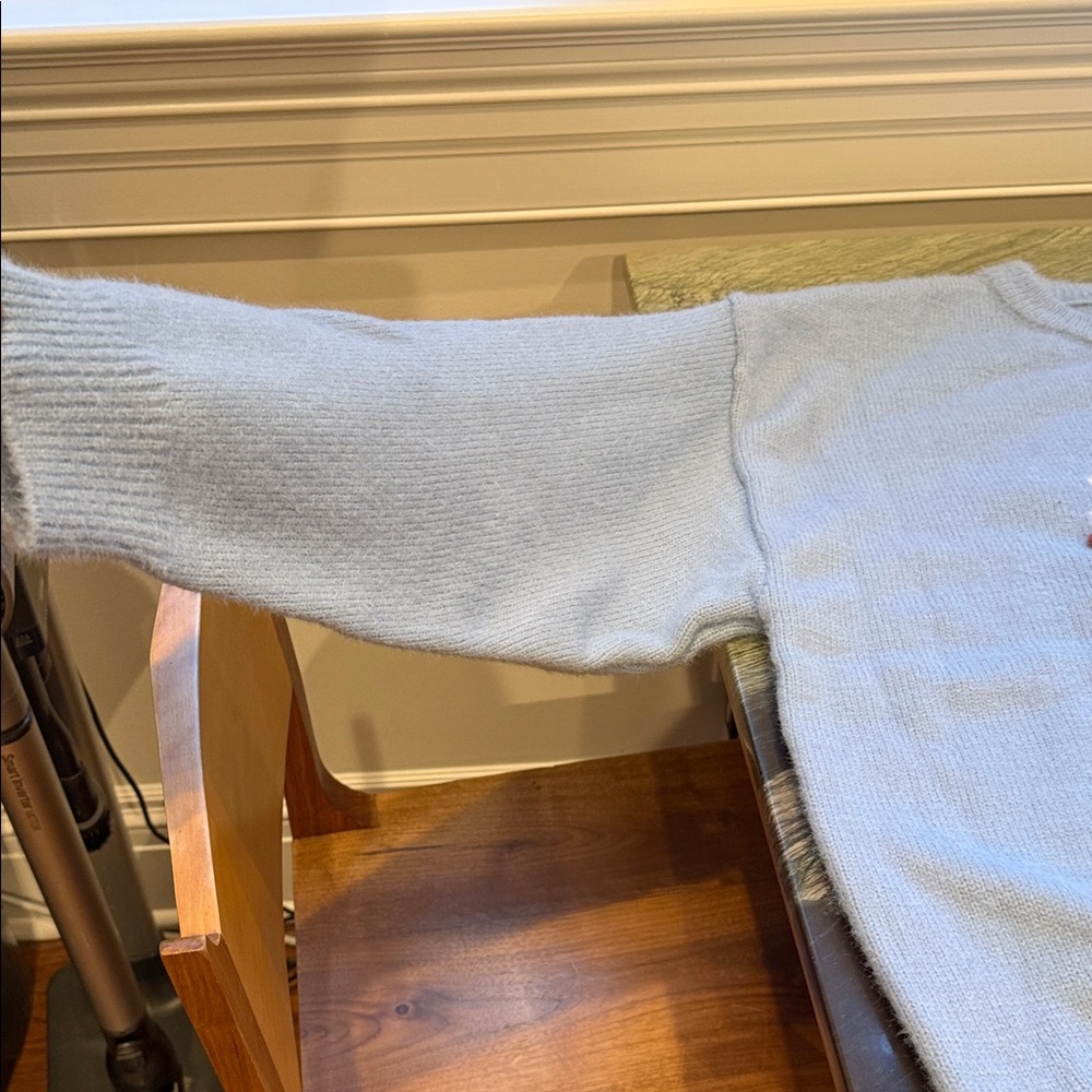 Aelfric Eden Light Blue Crewneck Sweater with White Puppy Motif - Picture 5 of 11